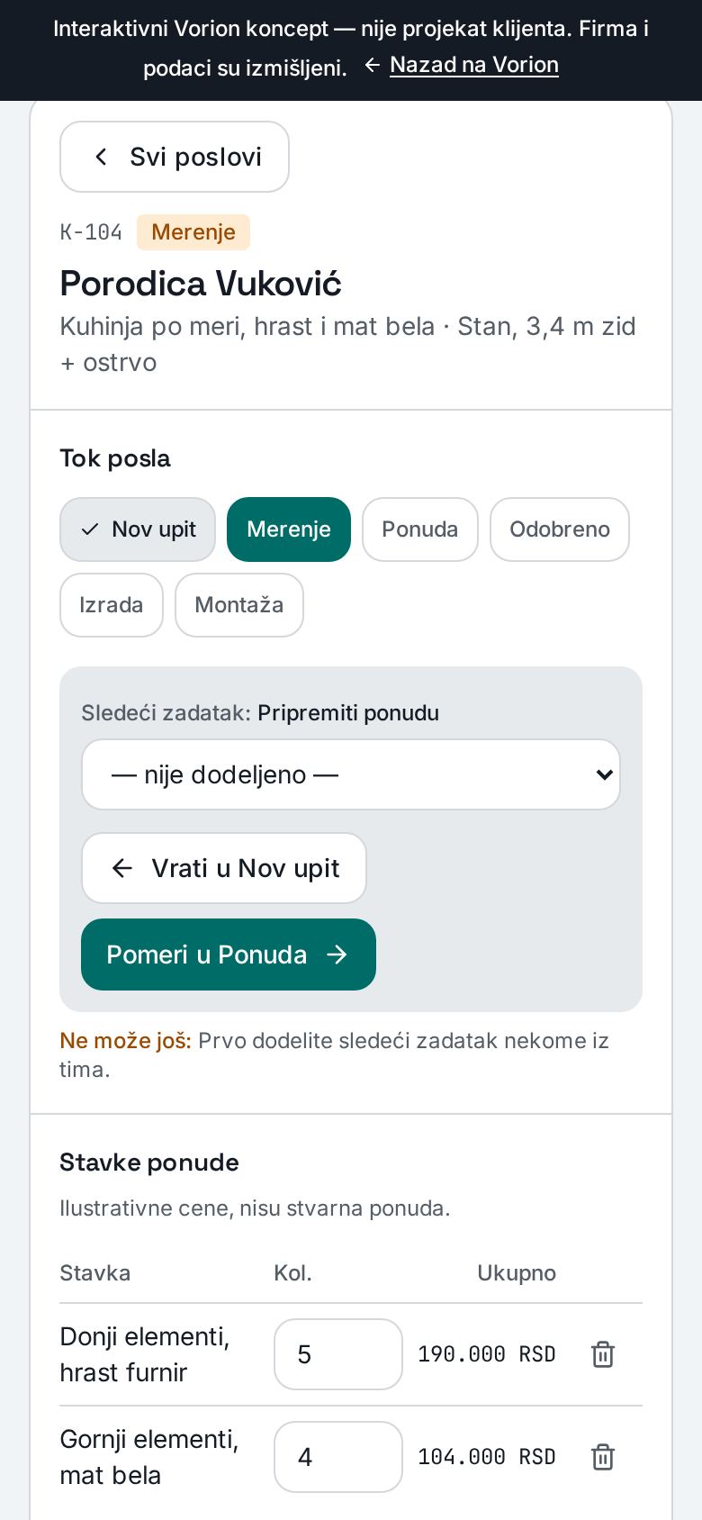 Snimak istog demoa na telefonu